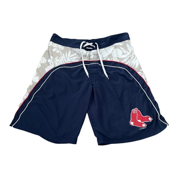 Vtg 2009 Boston Red Sox Board Shorts Swim Trunks Men’s L – MLB Floral Logo G-III - Picture 1 of 6